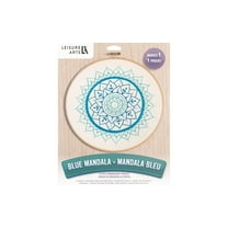 Leisure Arts Embroidery Kit 8" Blue Mandala- Embroidery Kit For Beginners - For Adults - Cross Stitch Kits Cross Stitch Kits Beginners Patterns