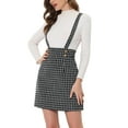 thumbnail image 4 of INSPIRE CHIC Women's Plaid Tweed Adjustable Straps Zip Bodycon Mini Suspender Skirt XS Black, 4 of 6