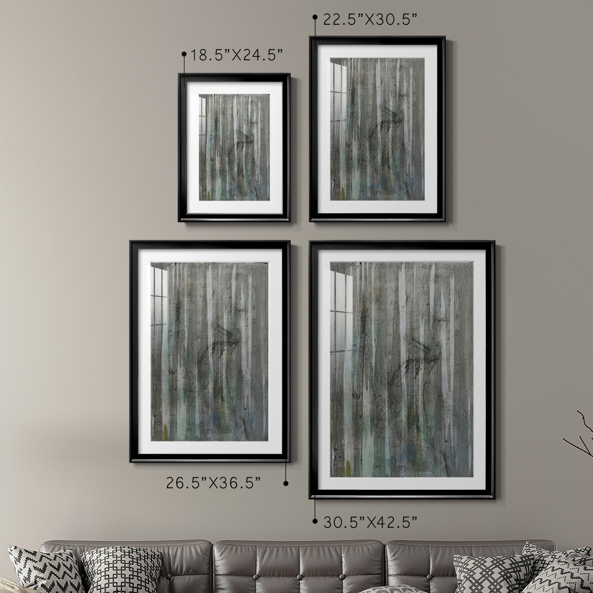 Wexford Home Birch Forest Abstracts I Premium Framed Print, 26.5" x 36.5" - Ready to Hang, Black (Set of 2)