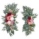 thumbnail image 2 of 2 piezas de flores de arco de boda, hojas verdes, flores de seda hechas a mano, flores artificiales Rojo, 2 of 9