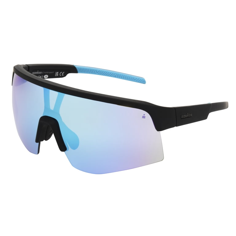Ironman Shield Sport Sunglasses, Black with Turquoise photo 2