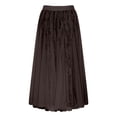 thumbnail image 6 of XINPING Womens Skirts Midi Length A-Line Solid Color Cute Flowy Maxi Skirts Tiered Floral Long Skirts with Pockets for Beach Vacation, 6 of 7