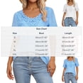 thumbnail image 3 of SSZMDLB Women V Neck Short Sleeve T-Shirts Eyelet Lace Top Curved Hem Solid Casual Summer Tees Elegant Vacation Outfits Workout Clothes, Pink 2XL, 3 of 5