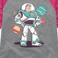 thumbnail image 3 of Toy Story 4 - Buzz And Planets Sketchy - Toddler & Youth Girls Raglan Graphic T-Shirt, 3 of 4