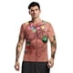 thumbnail image 1 of Hombre Camiseta Papá Noel Estampados Gráficos Cuello Barco Estampado 3D Al aire libre Navidad Manga Corta Estampado Ropa Deportes Casual, 1 of 4