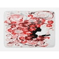 thumbnail image 1 of Girls Bath Mat, Flower Girl with Hair Long Swirling Pink Blossoms Hair Dressers Beauty Feminine, Non-Slip Plush Mat Bathroom Kitchen Laundry Room Decor, 29.5 X 17.5 Inches, Red Pink Black, Ambesonne, 1 of 2