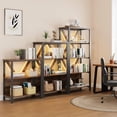 thumbnail image 6 of GAOMON Bookshelf, 3-Tier Bookshelf with Smart LED Lights, Tall Wood & Metal Bookcase, Open Display Shelves for Bedroom, Home Office, Kitchen, Living Room, 6 of 8