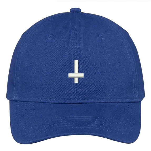 Trendy Apparel Shop Inverted Cross Embroidered Low Profile Soft Cotton Brushed Baseball Cap