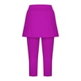 thumbnail image 5 of Horkkom Athletic Skirts Women Elastic Waist Capris Skirted Leggings Solid Color Stretch Yoga Pants Pink S, 5 of 6