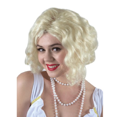 The Costume Center White Classic Marilyn Monroe Halloween Wig Costume Accessory- One Size Fits Most