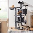 SmileMart 54" Double Condo Cat Tree with Scratching Post Tower, Dark Gray