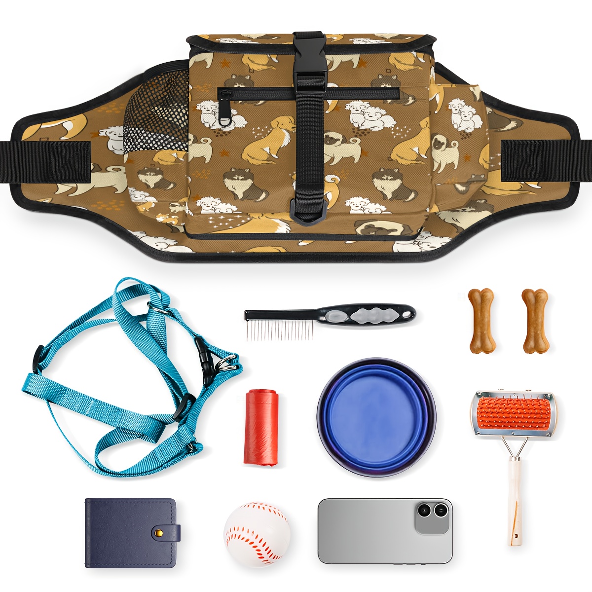 Cute Dog Pattern Pet Walking Fanny Pack
