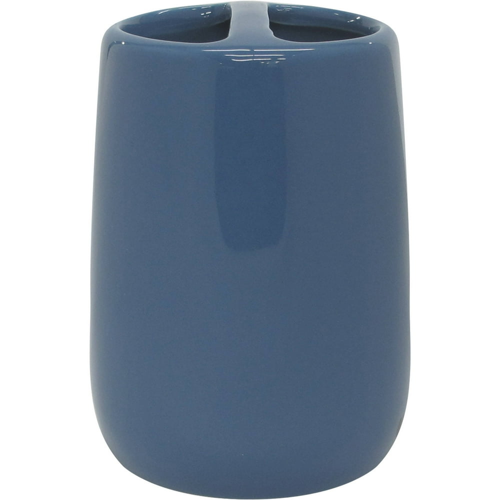 Mainstays Basic Ceramic Blue Toothbrush Holder, 1 Each
