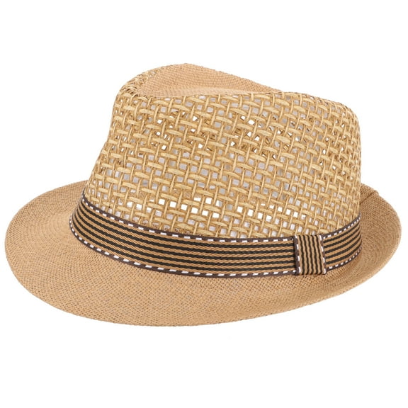 PAMINGONO Bucket Hat For Men Women Light Brown Straw Woven Material 1Pack 11x9.3in