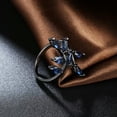 thumbnail image 6 of EOEMY 18Kgold Plated Black Gun P Fashion Ring Green Aaa Zirconia Women Leaves B316-8-Blue, 6 of 7