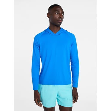 George Men's and Big Men's Hooded Sun Shirt with Long Sleeves, UPF 50 , Sizes S-3XL