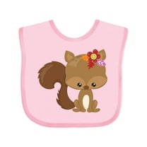 Inktastic Spring Animals, Cute Squirrel, Colorful Flowers Boys or Girls Baby Bib