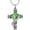 Green, variant on Personalized Religious Cross Urn Necklaces for Ashes Stainless Steel Cremation Keepsake Jewelry Holder Birthstone Memorial Pendant Necklace for Men / Women