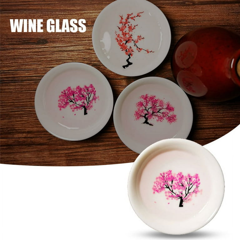 Magic Sakura Sake Cup Color Change Temperature Discoloration Color Change  With Cold/Hot Water Tea Wine Cups Japanese Ceramic Tea Sets Cherry Blossoms