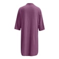 thumbnail image 5 of XDZJLR Robes pour Femmes Chemise Midi Formelle Boutonnée Manches 1/2 Col Plissé, 5 of 5