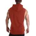 thumbnail image 3 of Wyobmus Men's Casual Hooded Tank Tops Sleeveless Front Lace-Up Workout Shirt Loose Fit Hip Hop Hoodies Sport Shirt M-3X Red, 3 of 6