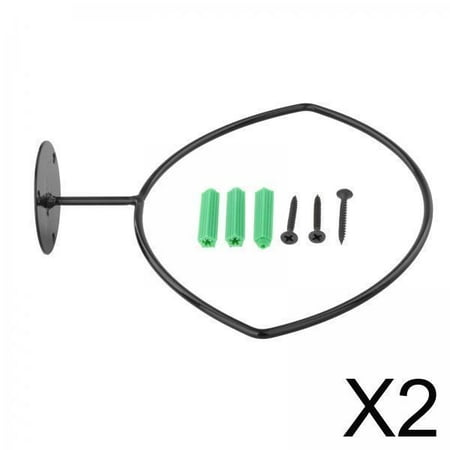 

2x Iron Wall Mounted Ball Rack Rugby Bracket Display Rack Holder Storage Soccer