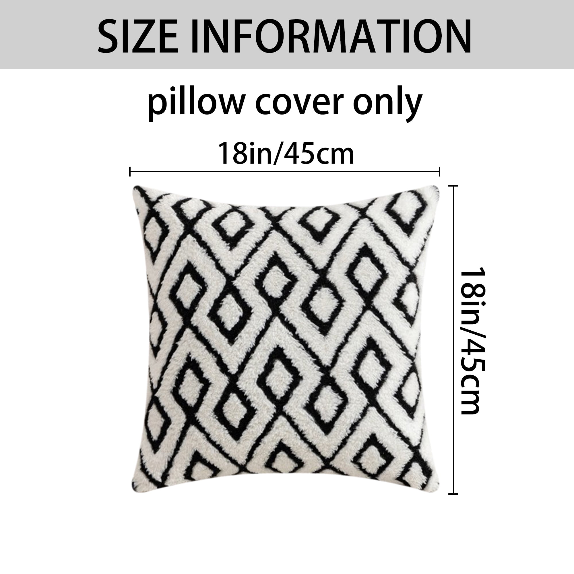 Unique Bargains Soft Snowflake Fleece Throw Pillow Cover Black 20 x 20 Inch