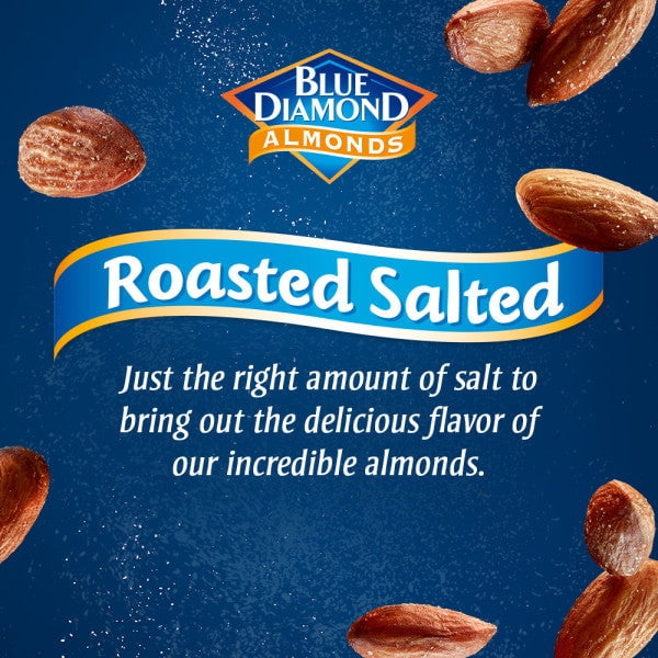 Pack of 12, Blue Diamond Roasted Salted Almonds, 6 oz
