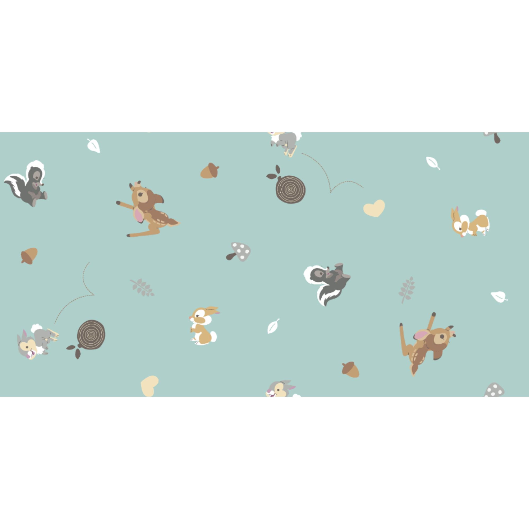 Baby Blue Bambi Fabric Disney Bambi Cotton Craft Fabric Nursery Boys Room Fabric