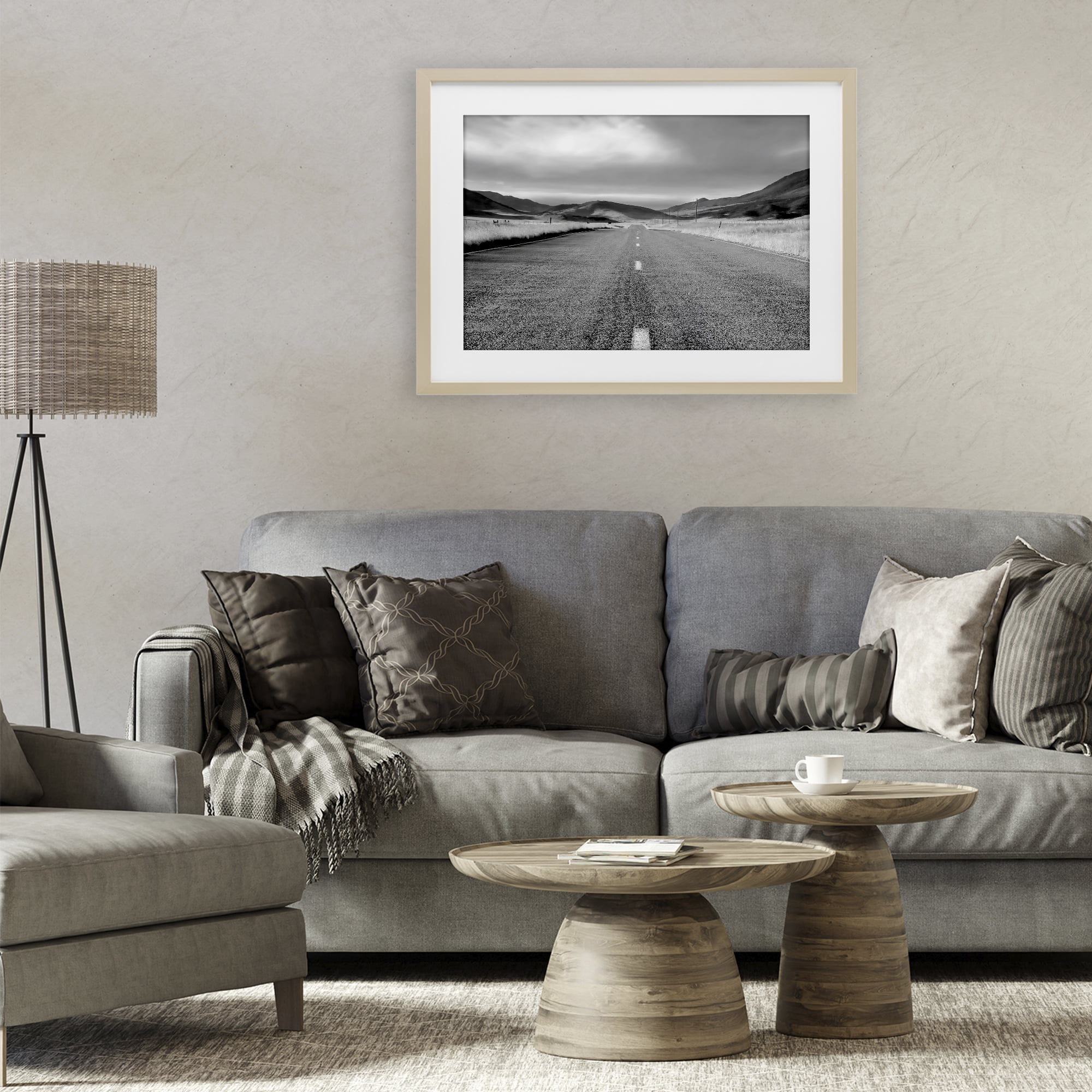 Stupell Industries Open Road Through Rolling Hills Birch Framed Print Under Glass, design by Steve Toole