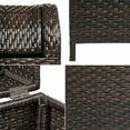 thumbnail image 2 of happimess Darla 31.39-Gallon All-Weather Wicker/Metal Swing Top Hideaway Outdoor Trash Can for Package Delivery, Patio Furniture, Cushions, Gardening Tools, Pool Supplies, Brown, HPM1202A, 2 of 9