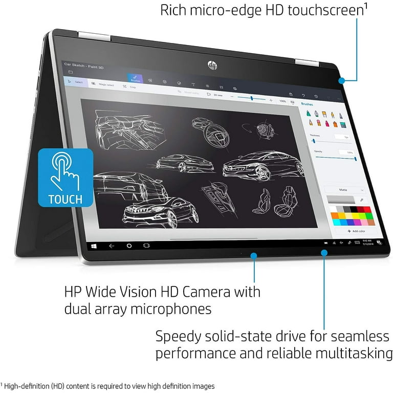 HP Pavilion x360 14 Convertible 2-in-1 Laptop, HD Touchscreen