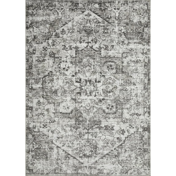 Loomaknoti Rhane Alemern 9' x 12' Gray Oriental Indoor Area Rug