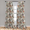 thumbnail image 5 of Ambesonne Cartoon Curtains, Repeating Forest Animals, Pair of 28"x95", Grey Yellow and Multicolor, 5 of 5