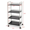 thumbnail image 4 of Costway 4 Tier Rolling Cart Storage Display Rack Mesh Shelf Utility Organizer Wheels, 4 of 9