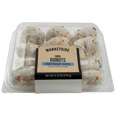 Marketside Birthday Cake Mini Donuts with Sprinkles, 9.74 oz, 12 Count