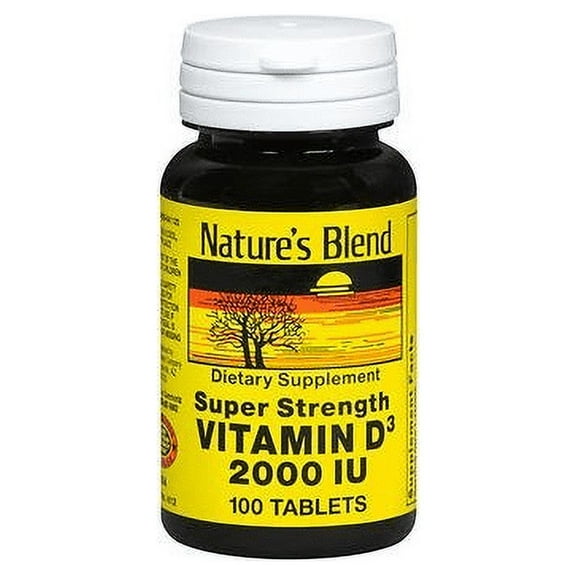 Nature's Blend Vitamin D3 2000 IU Super Strength - 100 Tablets, Pack of 5