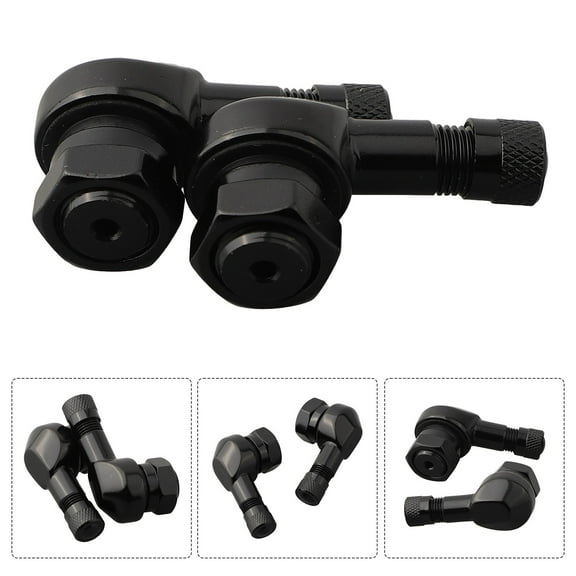 SOFEIYA 2PCS CNC Motorcycle 90 Degree Angle Wheel Tire Stem Tubeless Valve Aluminum For Motorcycles With 11.3mm Wheel Rim, Black
