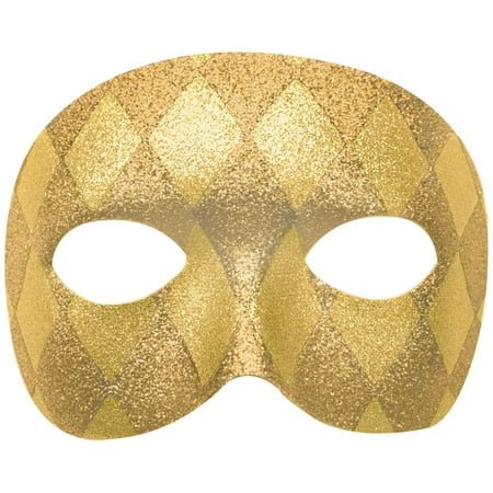 Mardi Gras Gold Harelquin Adult Mask