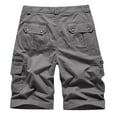thumbnail image 4 of Nestiefly Men Cargo Pant Elastic Waist Below Knee Y2k Fishing Capri Pants 3/4 Wide Leg Summer Tactical Long Shorts with 7 Pockets Dark Gray 4XL, 4 of 8