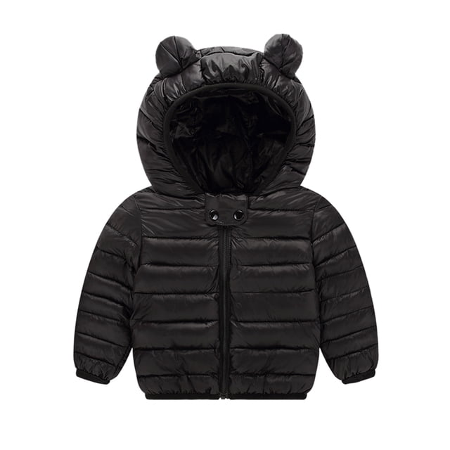 Manteau d'Hiver pour Tout-Petits, Manteau Matelassé pour Bébés Filles, Vestes Mignonnes avec Oreilles d'Ourson, Manches Longues, Manteaux d'Hiver Légers pour Bébés Garçons, Parka Épaisse en Molleton, Vêtements d'Hiver pour Bébé 12-18 Mois