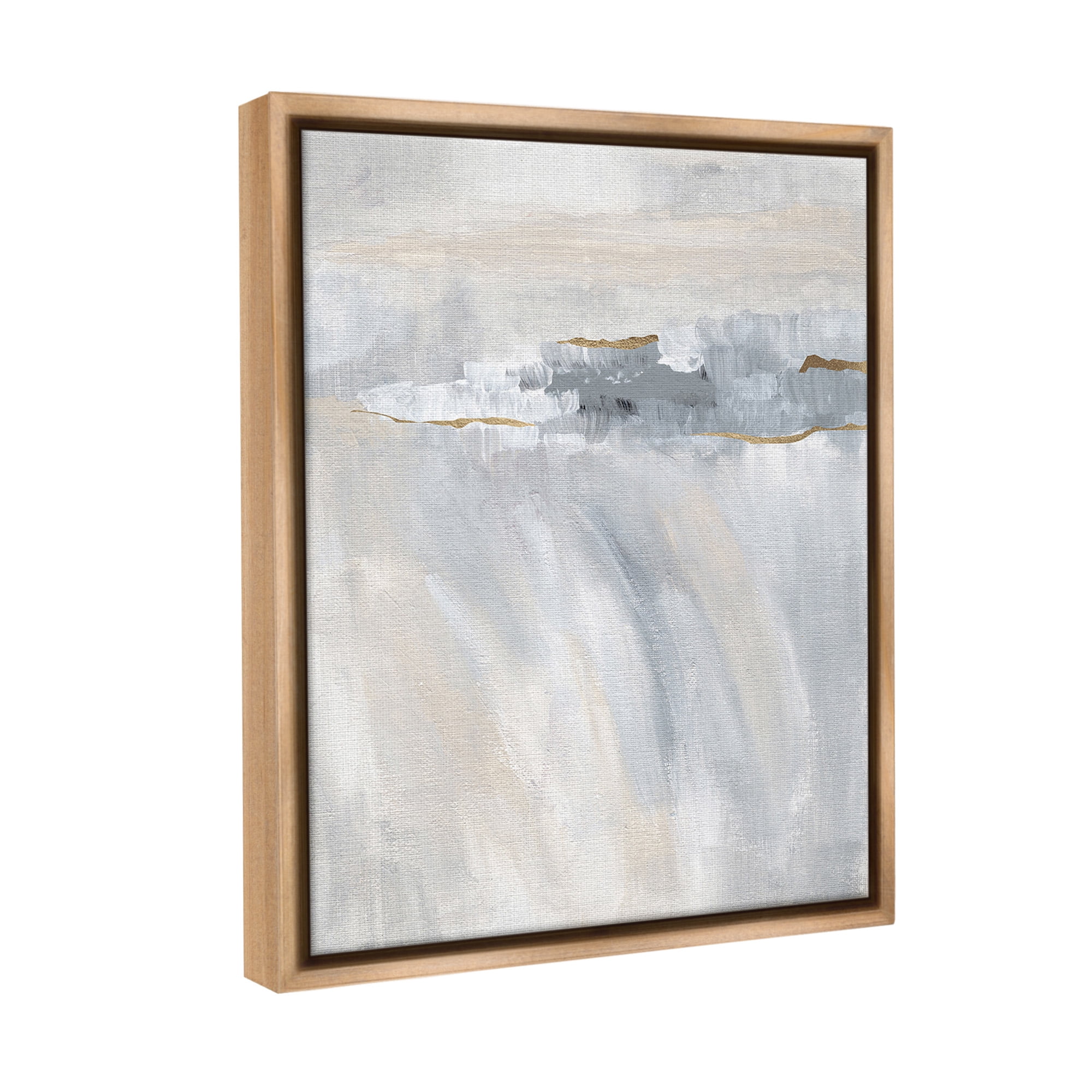 Stupell Industries Grey Abstract Movement Abstract Painting Brown Floater Framed Canvas Art Print Wall Art, 17 x 21
