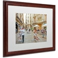 thumbnail image 2 of Trademark Fine Art "Ghost Biker Rides Gothic Barcelona" Canvas Art by Yale Gurney, White Matte, Wood Frame, 2 of 4
