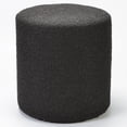 thumbnail image 5 of Modern Round Boucle Upholstered Ottoman with Soft Padded Seat, Multi-Functional Sofa Footrest, Side Table, Extra Seating for Living Room, Bedroom, Entryway (Black, 18" D x 18" W x 18.3" H), 5 of 9