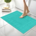 thumbnail image 1 of Canadian Linen Everest Bathmats, 2 Pack, 20"x30", Lightweight Quick Dry Soft Absorbent Cotton Bath Mat Washable Shower Tub with Greek Key Design, Teal, 1 of 9