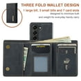 thumbnail image 5 of Compatible with Samsung Galaxy Z Fold 5 Removable 2 in 1 Wallet Case,Retro Premium PU Leather Cell Phone Back Cover Magnetic Detachable Trifold Wallet Credit Card Cash Holder Kickstand Case,Black, 5 of 12