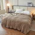 thumbnail image 5 of Lightweight Wool Blanket for Summer Autumn Sofas Beds Travel All Seasons Soft Breathable Cozy Throw, 100 cmx70 cm, Light Brown, 5 of 9