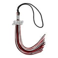 thumbnail image 2 of Black/Red/White Mixed Color Graduation Tassel with Silver Date Drop, 2 of 2