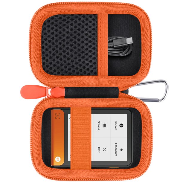 Estuche rígido Aenllosi para monedero Ledger Flex STAX negro y naranja