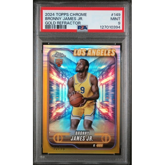 2024 Topps Chrome Gold Refractor Bronny James Jr. #149 /50 PSA 9